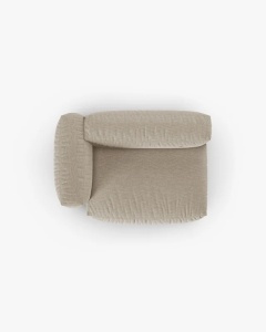 MODUL COLTAR/CANAPEA MARTINA, 120X160 CM, PE STANGA, ADANCIME SCAUN 90 CM, BEJ DESCHIS, TAPITAT CU TAPITERIE DIN TEXTIL STRUCTURAT BOSTON, MICADONI - Img 4