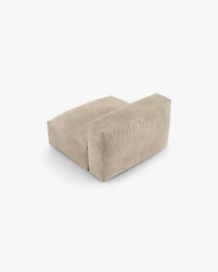 MODUL COLTAR/CANAPEA MARTINA, 120X92 CM, ADANCIME SCAUN 90 CM, BEJ DESCHIS, TAPITAT CU TAPITERIE DIN TEXTIL CATIFEA VOGUE, MICADONI - Img 3