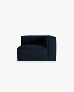 MODUL COLTAR/CANAPEA NURIA ALBASTRU INCHIS, 110X110 CM, TAPITAT CU TAPITERIE DIN TEXTIL STRUCTURAT LIBERTY, MICADONI