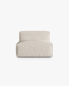 MODUL COLTAR/CANAPEA NURIA BEJ, 100X110 CM, TAPITAT CU TAPITERIE DIN TEXTIL BOUCLE MONET, MICADONI