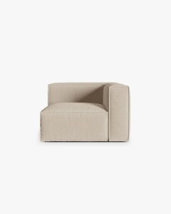 MODUL COLTAR/CANAPEA NURIA BEJ, 110X110 CM, TAPITAT CU TAPITERIE DIN TEXTIL STRUCTURAT LIBERTY, MICADONI