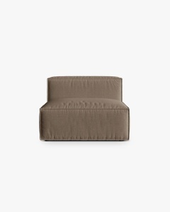 MODUL COLTAR/CANAPEA NURIA CAPPUCCINO, 100X110 CM, TAPITAT CU TAPITERIE DIN TEXTIL STRUCTURAT LIBERTY, MICADONI
