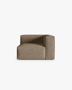 MODUL COLTAR/CANAPEA NURIA CAPPUCCINO, 110X110 CM, TAPITAT CU TAPITERIE DIN TEXTIL BOUCLE MONET MICADONI