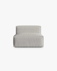 MODUL COLTAR/CANAPEA NURIA GRI DESCHIS, 100X110 CM, TAPITAT CU TAPITERIE DIN TEXTIL STRUCTURAT LIBERTY, MICADONI