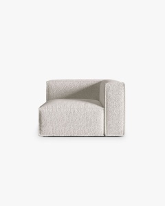 MODUL COLTAR/CANAPEA NURIA MELANJ GRI BEJ, 110X110 CM, TAPITAT CU TAPITERIE DIN TEXTIL BOUCLE MONET MICADONI