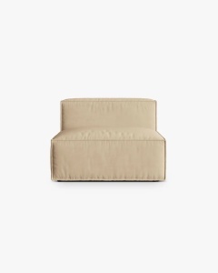 MODUL COLTAR/CANAPEA NURIA NUD, 100X110 CM, TAPITAT CU TAPITERIE DIN TEXTIL CATIFEA PARIS, MICADONI