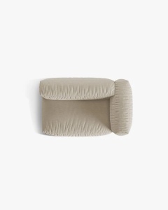 MODUL COTIERA CANAPEA/COLTAR MARTINA, 160X106 CM, PE DREAPTA, BEJ DESCHIS, TAPITAT CU TAPITERIE DIN TEXTIL STRUCTURAT BOSTON, MICADONI - Img 4