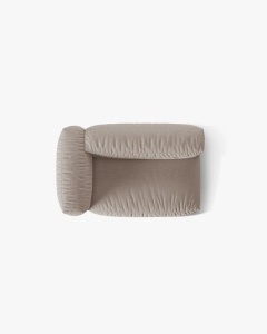 MODUL COTIERA CANAPEA/COLTAR MARTINA, 160X106 CM, PE STANGA, BEJ INCHIS, TAPITAT CU TAPITERIE DIN TEXTIL STRUCTURAT BOSTON, MICADONI - Img 4