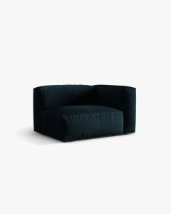 MODUL LATERAL PENTRU CANAPEA MARTINA, PE DREAPTA, ALBASTRU INCHIS, TAPITAT CU TAPITERIE DIN TEXTIL CATIFEA VOGUE, MICADONI - Img 2
