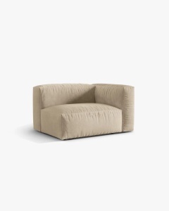 MODUL LATERAL PENTRU CANAPEA MARTINA, PE DREAPTA, BEJ DESCHIS, TAPITAT CU TAPITERIE DIN TEXTIL CATIFEA VOGUE, MICADONI - Img 2
