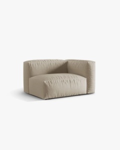 MODUL LATERAL PENTRU CANAPEA MARTINA, PE DREAPTA, BEJ DESCHIS, TAPITAT CU TAPITERIE DIN TEXTIL STRUCTURAT BOSTON, MICADONI - Img 2