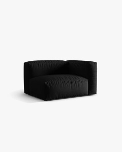 MODUL LATERAL PENTRU CANAPEA MARTINA, PE DREAPTA, NEGRU, TAPITAT CU TAPITERIE DIN TEXTIL STRUCTURAT BOSTON, MICADONI - Img 2