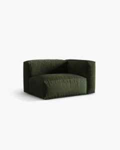 MODUL LATERAL PENTRU CANAPEA MARTINA, PE DREAPTA, VERDE, TAPITAT CU TAPITERIE DIN TEXTIL CATIFEA VOGUE, MICADONI - Img 2
