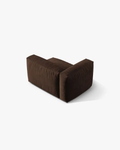 MODUL LATERAL PENTRU CANAPEA MARTINA, PE STANGA, CIOCOLATIU, TAPITAT CU TAPITERIE DIN TEXTIL CATIFEA VOGUE, MICADONI - Img 3