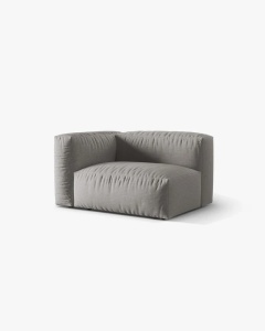 MODUL LATERAL PENTRU CANAPEA MARTINA, PE STANGA, GRI DESCHIS, TAPITAT CU TAPITERIE DIN TEXTIL STRUCTURAT BOSTON, MICADONI - Img 2