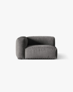 MODUL LATERAL PENTRU CANAPEA MARTINA, PE STANGA, GRI, TAPITAT CU TAPITERIE DIN TEXTIL CATIFEA VOGUE, MICADONI