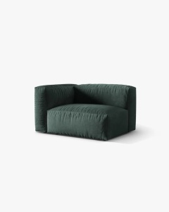 MODUL LATERAL PENTRU CANAPEA MARTINA, PE STANGA, VERDE MUSCHI, TAPITAT CU TAPITERIE DIN TEXTIL CATIFEA VOGUE, MICADONI - Img 2