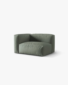 MODUL LATERAL PENTRU CANAPEA MARTINA, PE STANGA, VERDE MUSCHI, TAPITAT CU TAPITERIE DIN TEXTIL STRUCTURAT BOSTON, MICADONI - Img 2