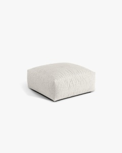 MODUL POUF CANAPEA/COLTAR MARTINA, 108X108 CM, MELANJ GRI BEJ, TAPITAT CU TAPITERIE DIN TEXTIL BOUCLE MONET, MICADONI - Img 2