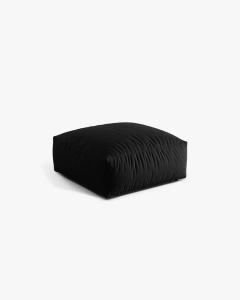 MODUL POUF CANAPEA/COLTAR MARTINA, 108X108 CM, NEGRU, TAPITAT CU TAPITERIE DIN TEXTIL STRUCTURAT BOSTON, MICADONI - Img 2
