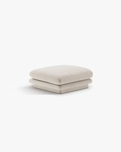 MODUL POUF CANAPEA/COLTAR TORINO, BEJ DESCHIS, CU TAPITERIE DIN TEXTIL CATIFEA CASINO, MICADONI - Img 2