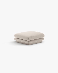 MODUL POUF CANAPEA/COLTAR TORINO, BEJ DESCHIS, CU TAPITERIE DIN TEXTIL STRUCTURAT WIND, MICADONI - Img 2
