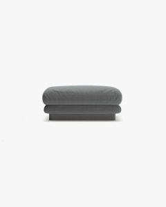 MODUL POUF CANAPEA/COLTAR TORINO, GRI INCHIS, CU TAPITERIE DIN TEXTIL STRUCTURAT WIND, MICADONI