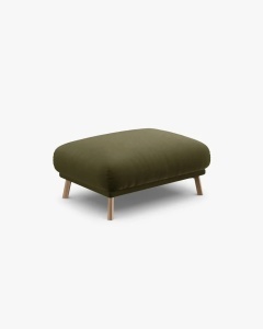 MODUL POUF NAOMI, VERDE, 100X70 CM, TAPITAT CU TAPITERIE DIN TEXTIL CATIFEA SALVADOR, MICADONI - Img 3
