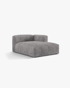 MODUL SEZLONG CANAPEA/COLTAR MARTINA, 130X176 CM, PE DREAPTA, GRI DESCHIS, TAPITAT CU TAPITERIE DIN TEXTIL CORDOI TILIA, MICADONI - Img 2
