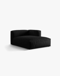 MODUL SEZLONG CANAPEA/COLTAR MARTINA, 130X176 CM, PE DREAPTA, NEGRU, TAPITAT CU TAPITERIE DIN TEXTIL STRUCTURAT BOSTON, MICADONI - Img 2