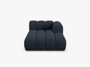 MODUL SEZLONG CANAPEA LUPIN, PE DREAPTA, ALBASTRU MARIN, CU TAPITERIE DIN TEXTIL CHENILLE EDEN, MICADONI