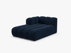 MODUL SEZLONG CANAPEA LUPIN, PE STANGA, ALBASTRU ROYAL, CU TAPITERIE DIN TEXTIL CATIFEA SALVADOR, MICADONI - Img 2
