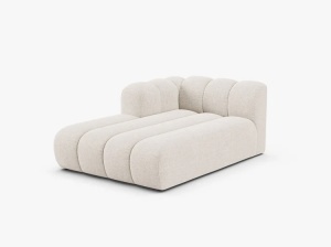 MODUL SEZLONG CANAPEA LUPIN, PE STANGA, BEJ DESCHIS, CU TAPITERIE DIN TEXTIL CHENILLE EDEN, MICADONI - Img 2