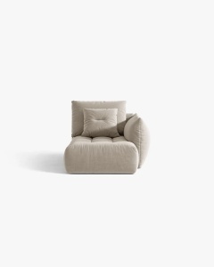 MODUL SEZLONG COLTAR BLOOM, PE DREAPTA, BEJ DESCHIS, 95X97 CM, CU TAPITERIE DIN TEXTIL CATIFEA CASINO, MICADONI
