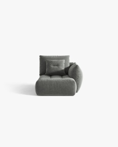 MODUL SEZLONG COLTAR BLOOM, PE DREAPTA, GRI INCHIS, 95X97 CM, CU TAPITERIE DIN TEXTIL STRUCTURAT WIND, MICADONI