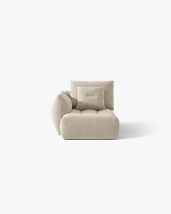 MODUL SEZLONG COLTAR BLOOM, PE STANGA, BEJ DESCHIS, 95X97 CM, CU TAPITERIE DIN TEXTIL STRUCTURAT WIND, MICADONI