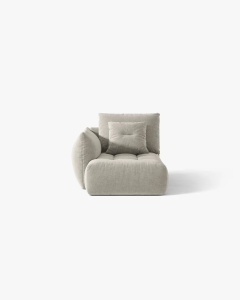 MODUL SEZLONG COLTAR BLOOM, PE STANGA, GRI DESCHIS, 95X97 CM, CU TAPITERIE DIN TEXTIL STRUCTURAT WIND, MICADONI