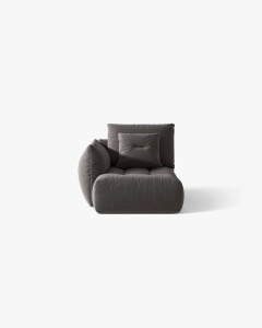 MODUL SEZLONG COLTAR BLOOM, PE STANGA, GRI INCHIS, 95X97 CM, CU TAPITERIE DIN TEXTIL CATIFEA CASINO, MICADONI