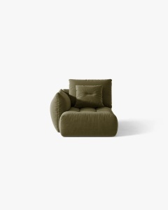 MODUL SEZLONG COLTAR BLOOM, PE STANGA, VERDE DESCHIS, 95X97 CM, CU TAPITERIE DIN TEXTIL CATIFEA CASINO, MICADONI