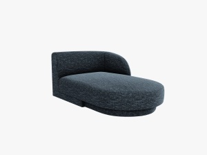 MODUL SEZLONG MILEY, PE DREAPTA, ALBASTRU, CU TAPITERIE DIN TEXTIL CHENILLE HAGA, MICADONI