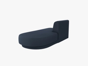 MODUL SEZLONG MILEY, PE DREAPTA, ALBASTRU INCHIS, CU TAPITERIE DIN TEXTIL BOUCLE BALOO, MICADONI - Img 4