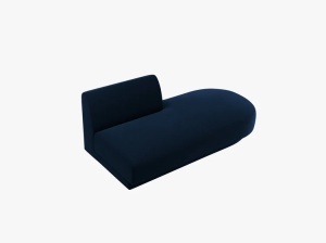 MODUL SEZLONG MILEY, PE DREAPTA, ALBASTRU ROYAL, CU TAPITERIE DIN CATIFEA BLUVEL, MICADONI - Img 3