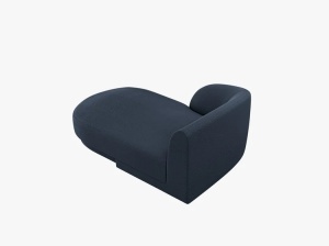 MODUL SEZLONG MILEY, PE STANGA, ALBASTRU INCHIS, CU TAPITERIE DIN TEXTIL BOUCLE BALOO, MICADONI - Img 4