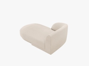 MODUL SEZLONG MILEY, PE STANGA, BEJ, CU TAPITERIE DIN TEXTIL BOUCLE BALOO, MICADONI - Img 4