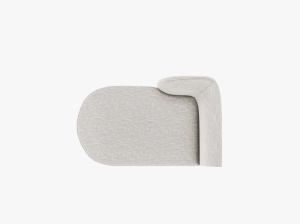 MODUL SEZLONG MILEY, PE STANGA, GRI DESCHIS, CU TAPITERIE DIN TEXTIL CHENILLE HAGA, MICADONI - Img 4