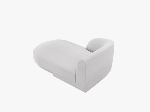 MODUL SEZLONG MILEY, PE STANGA, GRI DESCHIS, CU TAPITERIE DIN TEXTIL BOUCLE BALOO, MICADONI - Img 4