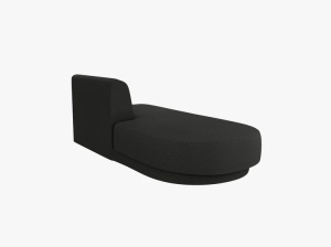 MODUL SEZLONG MILEY, PE STANGA, NEGRU, CU TAPITERIE DIN TEXTIL BOUCLE BALOO, MICADONI - Img 4