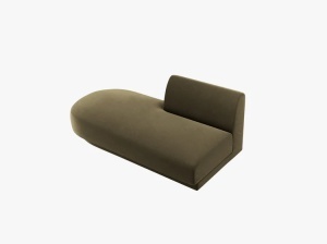 MODUL SEZLONG MILEY, PE STANGA, VERDE, CU TAPITERIE DIN CATIFEA BLUVEL, MICADONI - Img 3