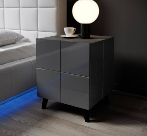 NOPTIERA, CAMA-REJA-NIGHT CABINET-BI/BI, DIN PLACI LAMINATE SI MDF DIVERSE NUANTE, DESIGN MODERN - Img 4