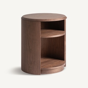 NOPTIERA MODERNA ALLEVARD 45CM, REALIZATA DIN LEMN SI FURNIR DE NUC, CULOARE NUC, REALIZATA MANUAL